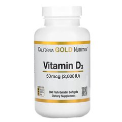 California Gold Nutrition Vitamin D3 2000 IU 360 капсул Вітамін D