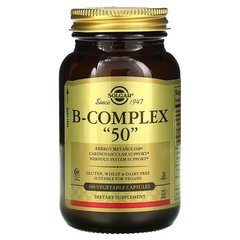 Solgar B-Complex 50 100 капс. Комплекс витаминов группы В