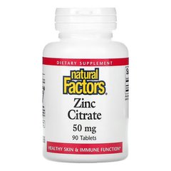 Natural Factors Zinc Citrate 50 mg 90 табл. Цинк