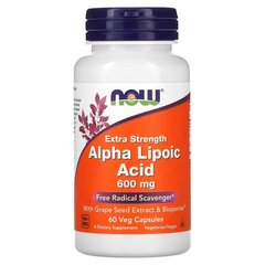 NOW Alpha Lipoic Acid 600 mg 60 капс. Альфа-липоевая кислота