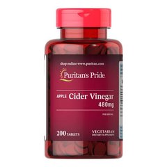 Puritan's Pride Apple Cider Vinegar 480 mg 200 таб Яблочный уксус