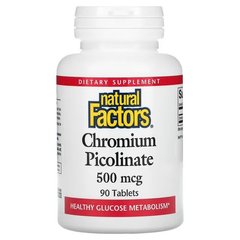 Natural Factors Chromium Picolinate 500 mcg 90 таблеток  Хром