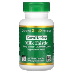 California Gold Nutrition Milk Thistle Extract 175 mg 60 растительных капсул Расторопша (Силимарин)
