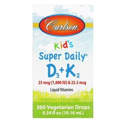 Carlson Kid's Super Daily D3+K2 10.16 мл Витамин D3 + K-2