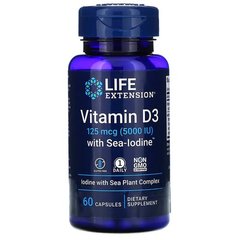 Life Extension Vitamin D3 with Sea-Iodine 5,000 IU 60 капс. Витамин D