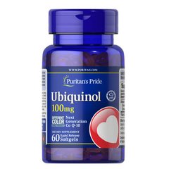 Puritan's Pride Ubiquinol 100 mg 60 капсул Убіхінол