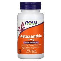 NOW Astaxanthin 4 mg 90 капс. Астаксантин