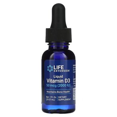 Life Extension Liquid Vitamin D3, 50 mcg (2,000 IU) 29.57 ml Вітамін D