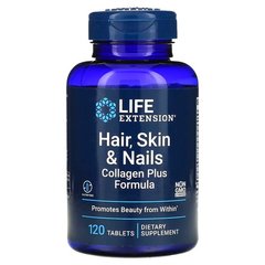 Life Extension Hair, Skin & Nails Collagen Plus Formula 120 табл. Комплекс для кожи волос и ногтей