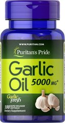 Puritan's Pride Garlic Oil 5000 mg 100 капс. Чеснок