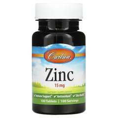 Carlson Zinc 15 mg 100 табл. Цинк