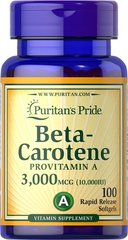Puritan's Pride Beta-Carotene 10,000 IU 100 капсул Витамин А