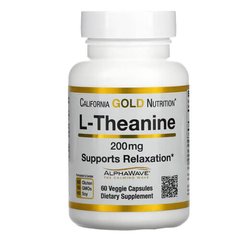 California Gold Nutrition L-Theanine 200 mg 60 капс. Теанин