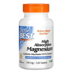 Doctor Best High Absorption Magnesium 100 mg 120 таб Магній