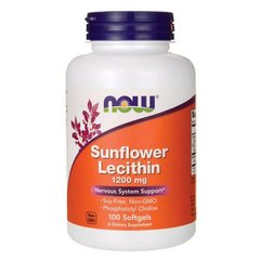 NOW Sunflower Lecithin 1,200 mg 100 жидких капсул Лецитин