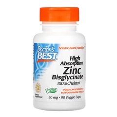 Doctor's Best Zinc Bisglycinate 50 мг90 капсул Цинк