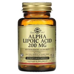 Solgar Alpha-Lipoic Acid 200 мг 50 капс. Альфа-липоевая кислота