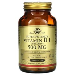 Solgar Vitamin B1 500 мг 100 табл. Тиамин (В-1)