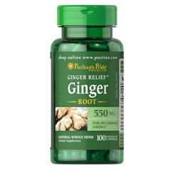 Puritan's Pride Ginger Root 550 mg 100 капсул Имбирь корень