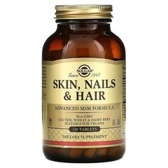 Solgar Skin Nails & Hair Advanced MSM Formula 120 табл Комплекс для кожи волос и ногтей