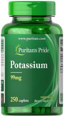 Puritan's Pride Potassium Gluconate 99 mg 250 таблеток Калій