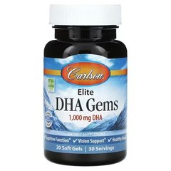 Carlson Elite DHA Gems 1,000 mg 30 капсул Омега-3