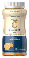 Puritan's Pride Vitamin C Gummies with Rose Hips & Bioflavonoids 90 жувальних цукерок Вітамін С