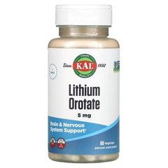 KAL Lithium Orotate 5 mg 60 рослинних капсул Інші мінерали