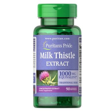 Puritan's Pride Milk Thistle 4:1 Extract 1000 mg (Silymarin) 90 капсул Расторопша (Силимарин)