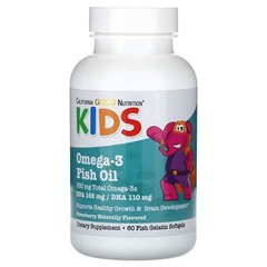California Gold Nutrition Kid’s Omega-3 Fish Oil 60 капсул Омега-3