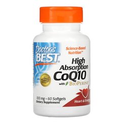 Doctor's Best High Absorption CoQ10 100 mg с биоперином 60 капс. Коэнзим Q-10