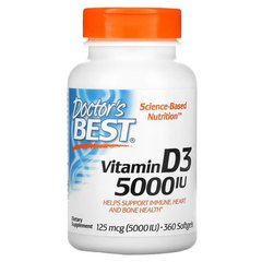 Doctor's Best Vitamin D3 125 mcg 5000 IU 360 Капс Витамин D