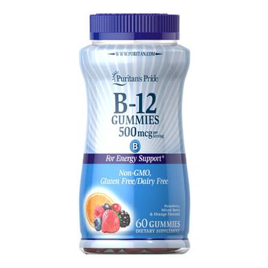 Puritan's Pride Vitamin B12 Gummies 500 mcg 60 жуйок Вітамін B-12