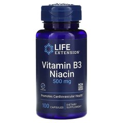 Life Extension Vitamin B3 Niacin 500 mg 100 капс. Ниацин (B-3)