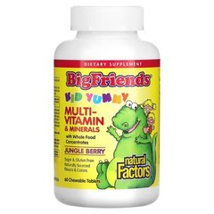 Natural Factors Chewable Multi-Vitamin & Minerals 60 жевательных таблеток Комплекс мультивитаминов для детей