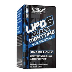 Nutrex Lipo6 Black Nighttime 30 капсул Комплексные жиросжигатели