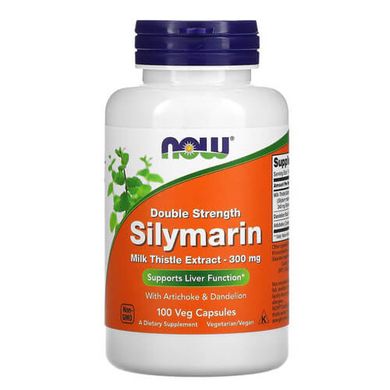 NOW Milk Thistle Extract (Silymarin 240 mg) 100 рослинних капсул Розторопша (Силімарин)
