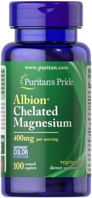 Puritan's Pride Albion Chelated Magnesium 400 mg 100 табл. Магний