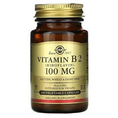 Solgar Vitamin B2 100 мг 100 капс Рибофлавин (В-2)
