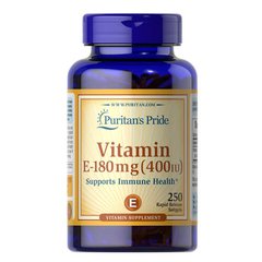 Puritan's Pride Vitamin E-400 IU 250 жидких капсул Витамин Е