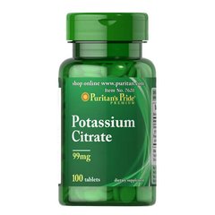 Puritan's Pride Potassium Citrate 99 mg 100 таб Другие минералы