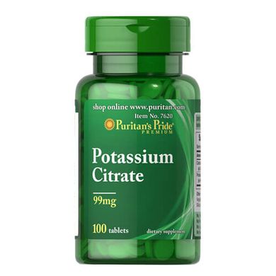 Puritan's Pride Potassium Citrate 99 mg 100 табл Інші мінерали