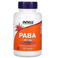 NOW PABA 500 mg 100 капс. PABA (Витамин В-10)