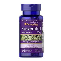 Puritan's Pride Resveratrol 50 mg 60 рідких капсул Ресвератрол