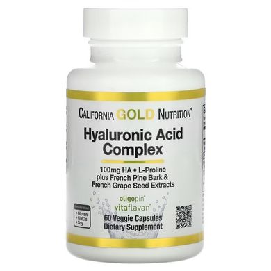 California Gold Nutrition Hyaluronic Acid Complex 60 капсул Гіалуронова кислота