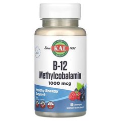 KAL B-12 Methylcobalamin Berry 1,000 mcg 60 леденцов Витамин B-12