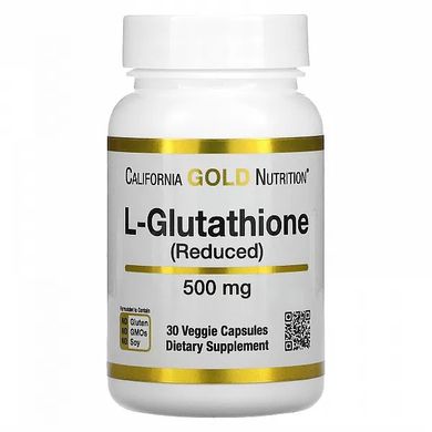 California Gold Nutrition L-Glutathione 500 mg 30 капс. L-Глутатіон