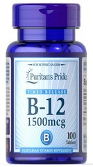 Puritan's Pride  B-12 1500 mcg Timed Release 100 табл. Витамин B-12