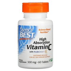 Doctor's Best Vitamin C with PureWay-C 500 mg 60 табл. Витамин С
