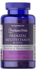 Puritan's Pride Prenatal Multivitamin with DHA 60 капс. Витамины для беременных